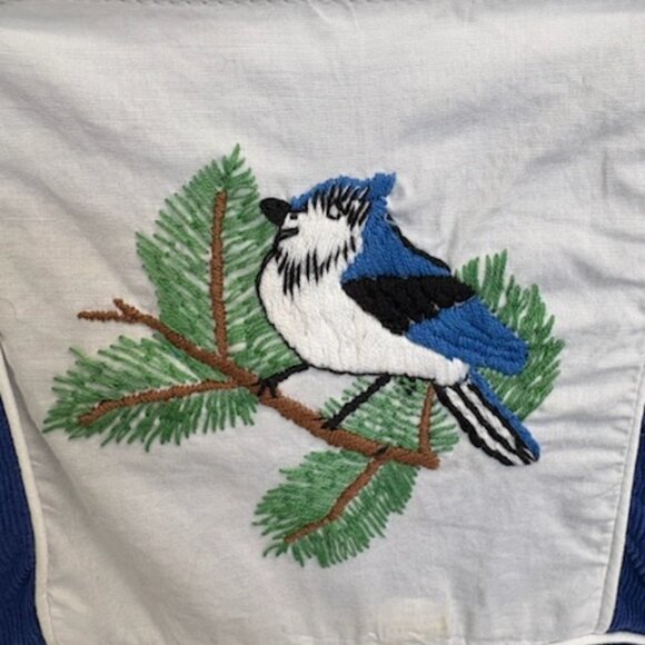 The Bubble Bee Blue Bird Embroidered Corduroy Dress - Picture 3 of 6